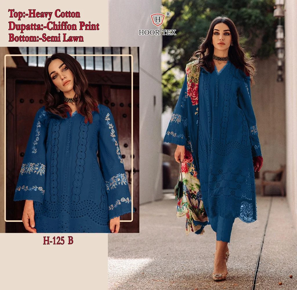 Hoor Tex H-125 Heavy Cotton Wholesale Pakistani Salwar Suit Catalog — Wholesale Salwar Suits, hoor Tex wholesale from Surat - Gallery Image 10